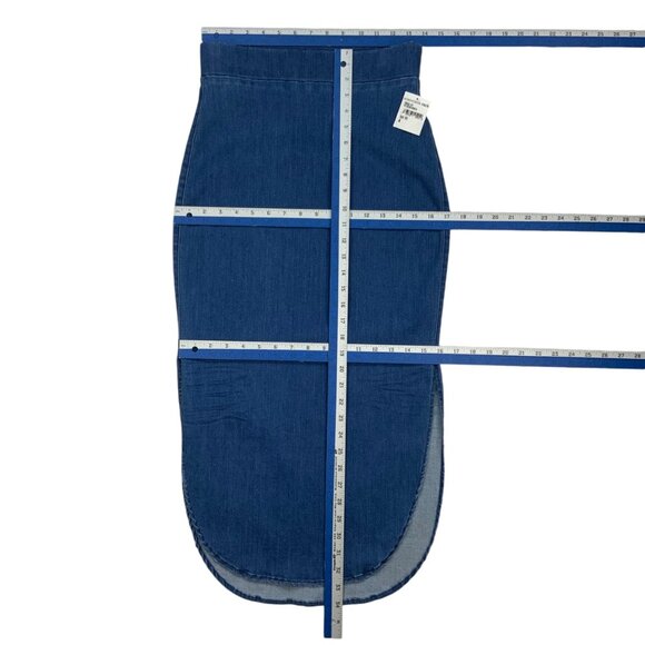 Frank & Eileen Donegal Unforgettable Skirt 4 Blue Denim Midi Asymmetrical - Picture 6 of 12